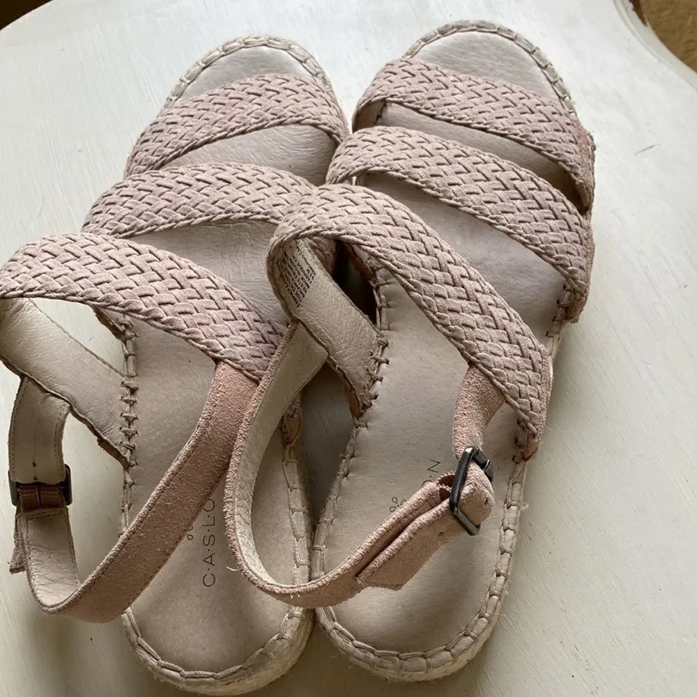Nordstrom Caslon Braided Leather Espadrille Sandel Size 9.5